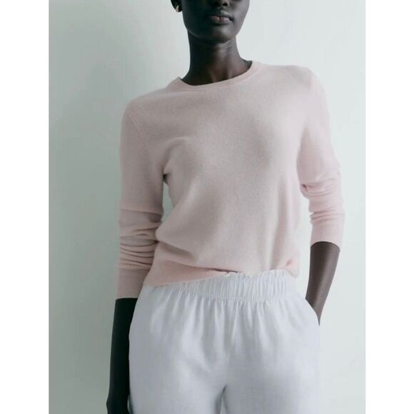 Quince Mongolian Cashmere Crewneck Sweater size M Minimal Pink - Picture 3 of 12